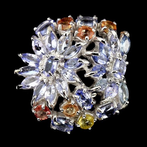 Tansanit saphir ring - saphir, 925