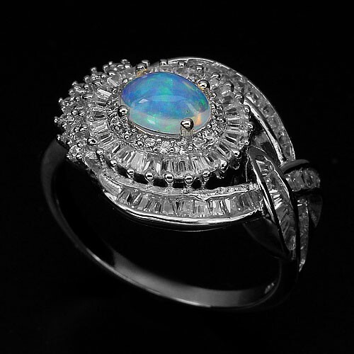 Opal cabochon ring 925 silber - 925,