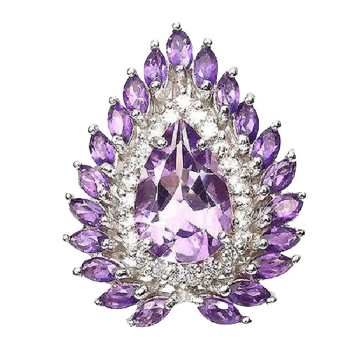 Amethyst ring 925 - amethyst, 585