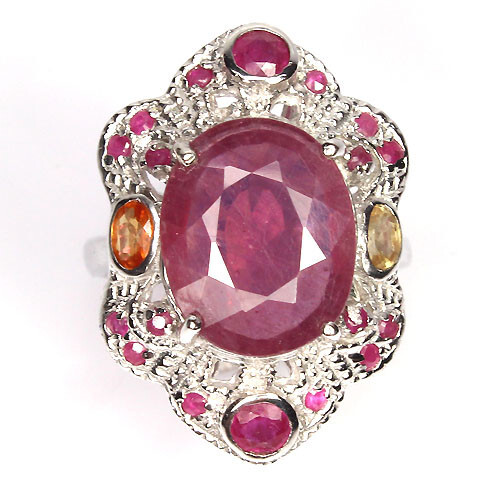 Rubin saphir ring 925 - saphir,