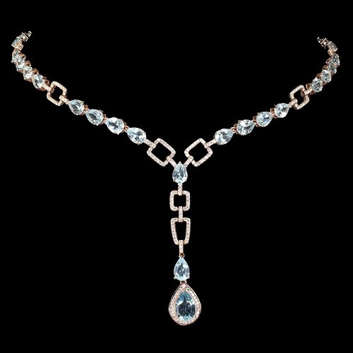 Blautopas collier halskette - collier,
