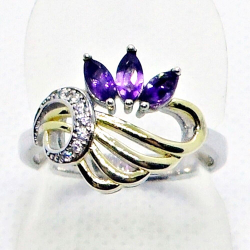 Navette amethyst cubic - amethyst,