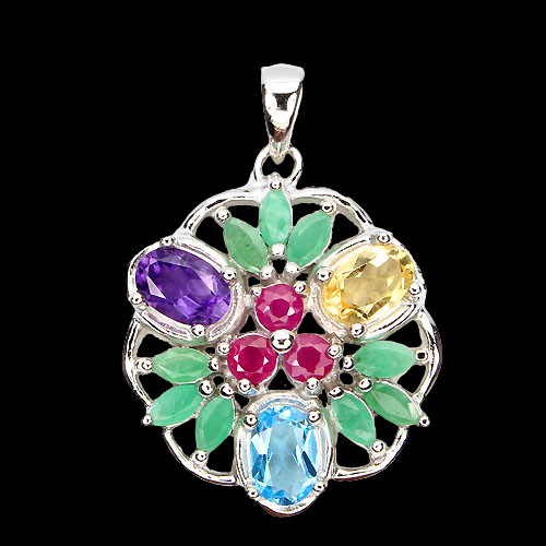 Smaragd rubin amethyst citrin - rubin,