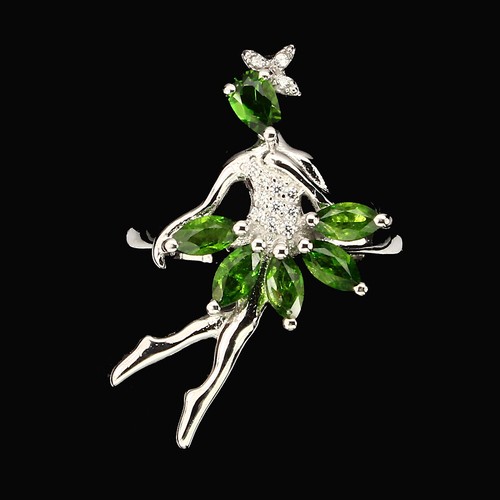 Chromdiopsid ballerina ring - chromdiopsid,