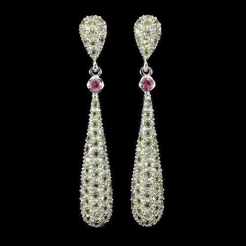 Ohrringe peridot turmalin 925 - ohrringe,
