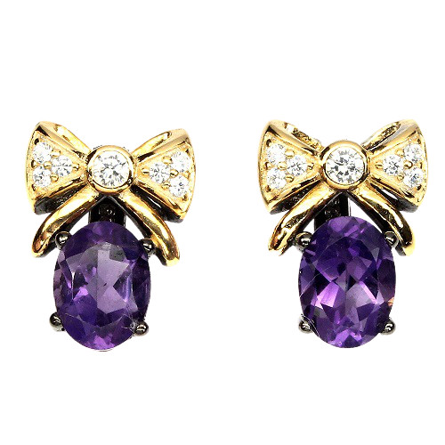 Amethyst ohrringe schleife 925 - amethyst,