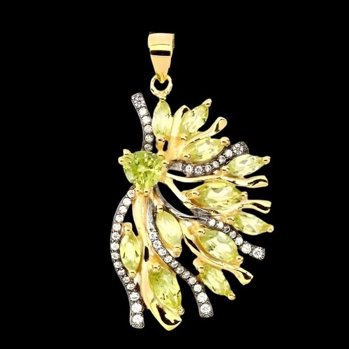 Peridot anhänger 925 silber - peridot,