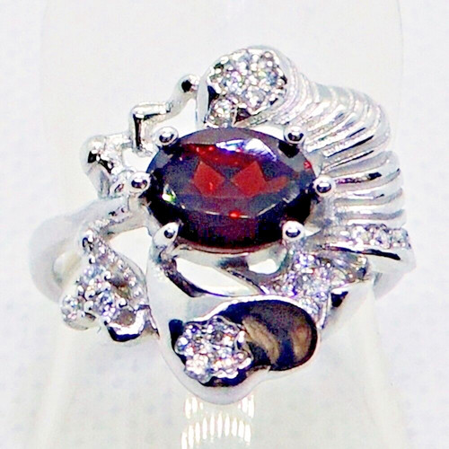 Oval granat zirkonia ring - oval,