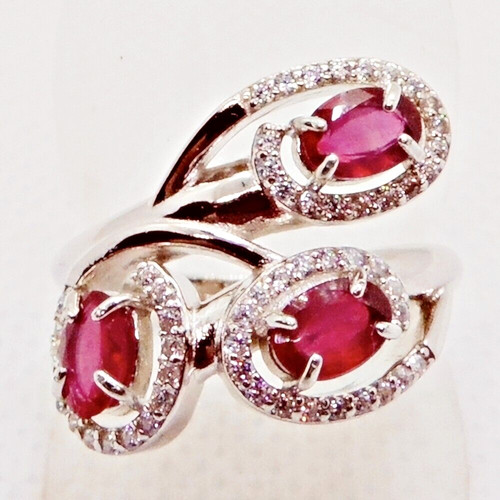 Oval rubin cubic zirkonia - oval, ring