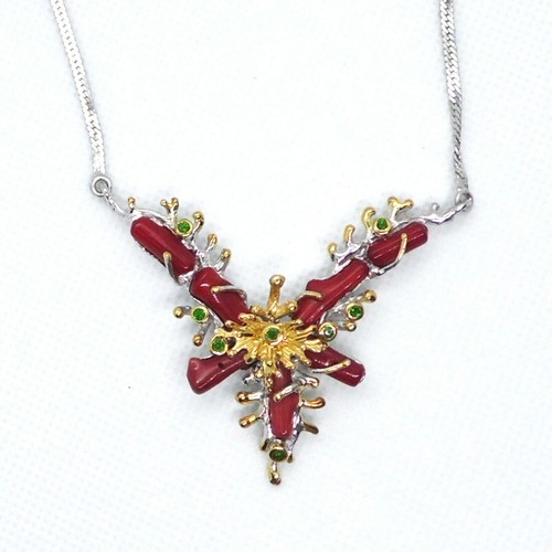 Koralle chrom diopsid collier - koralle,