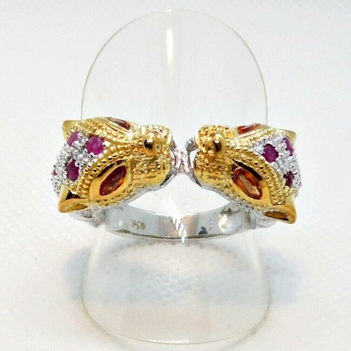 Rubin saphir ring leopard - ring, 925