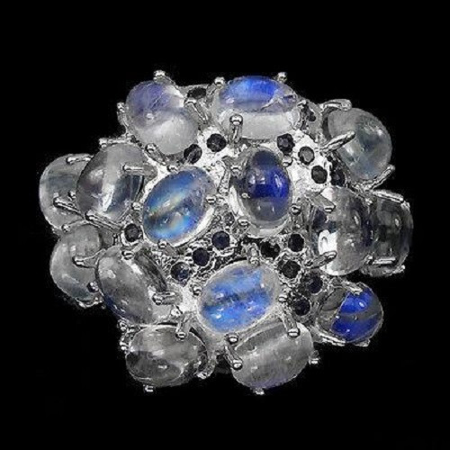 Ring mondstein saphir - ring, 925