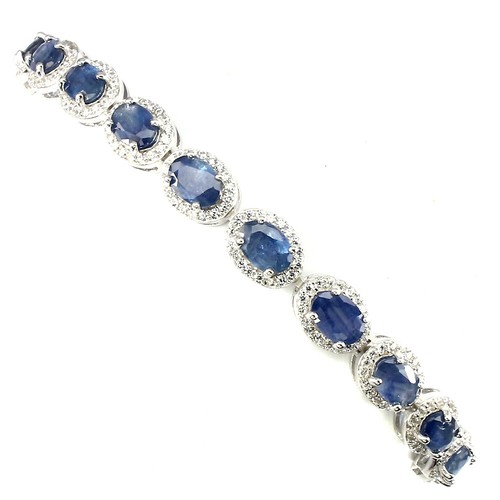 Saphir armband 925 silber 585 - saphir,