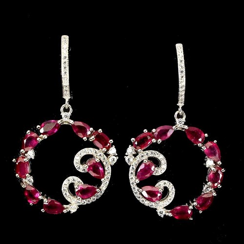 Rubin ohrringe 925 silber 585 - 925,