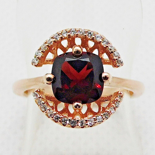 Kissen granat zirkonia ring - kissen,
