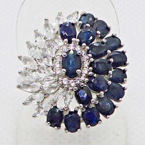 Großer oval saphir navette - oval, cz