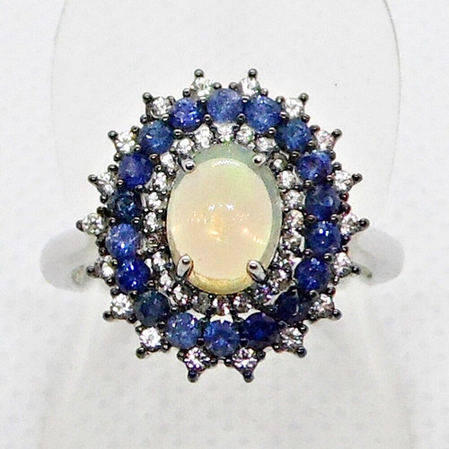 Multicolor opal saphir ring - saphir,