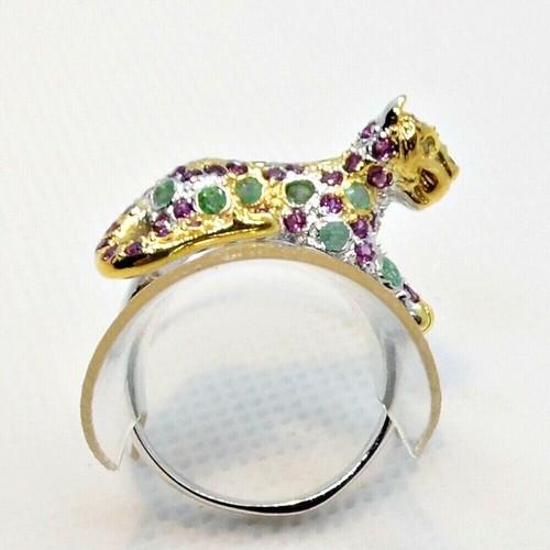 Rhodolith smaragd ring tiger - ring,