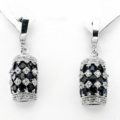 Saphir ohrringe 925 silber 585 - saphir,
