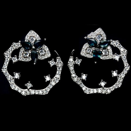 Saphir ohrringe 925 silber 585 - saphir,