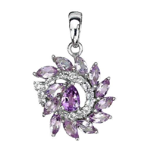 Amethyst anhänger 925 silber - amethyst,