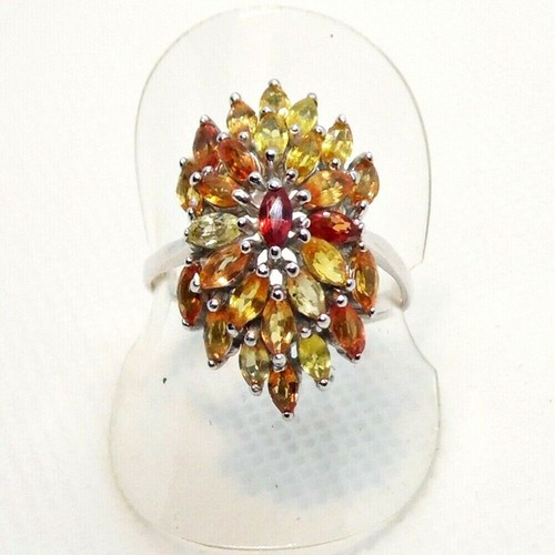 Multicolor saphir cluster - cluster, ring