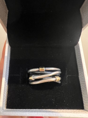 Pandora ring bicolor 585 - pandora, gold
