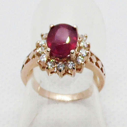 Oval blut roter rubin ring - roter,