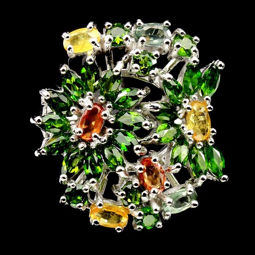 Saphir chromdiopsid ring 925 - saphir,